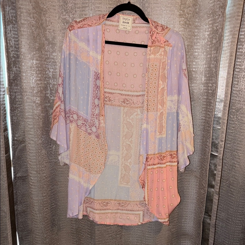 Style Rack Pastel Patchwork Kimono - Lavender & Peach